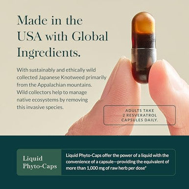 Gaia Herbs Resveratrol 150 Beauty & Radiance Antioxidant Support Supplement Made With Japanese Knotweed Contains 150 Mg Transresveratrol Per Serving 50 Liquid Phytocapsules (25Day Supply)