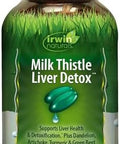 Irwin Naturals Milk Thistle Liver Detox 60 Liquid Softgels Supports Liver Health With Dandelion Artichoke Turmeric & Green Beet Root