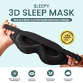 Glowco 3D Sleep Mask Contoured Eye Mask For Sleeping 100 Blackout Zero Pressure Adjustable Strap Light Blocking Eye Cover For Side Sleepers & Back Sleepers Travel Men And Women