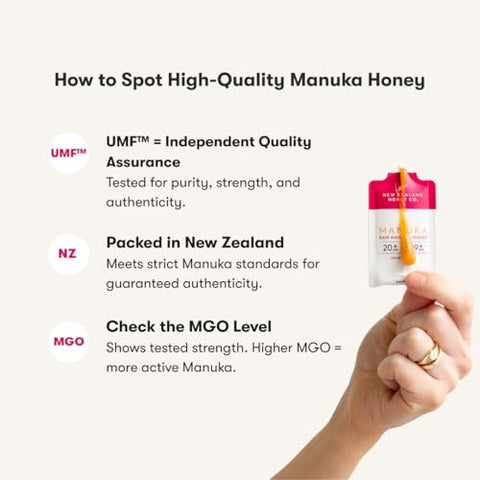 New Zealand Honey Co. Manuka Honey Packets UMF 20+ - 10Pack