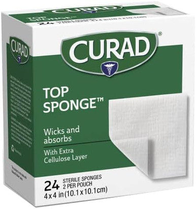 Curad CUARD Post-Op Top Sponge Gauze Pads Sterile 4 X 4 Inch