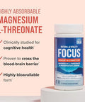 Natural Vitality Focus Magnesium LThreonate and Phosphatidylserine Nootropic Brain Supplements for Memory Focus and Cognition Gluten Vegetarian 60 Capsules