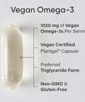 Sports Research Vegan Omega-3 Fish Oil Alternative From Algae Oil - Highest Levels Of Vegan Dha & Epa Fatty Acids Non-Gmo Tested & Vegan Certified - 60 Veggie Softgels (Carrageenan Free)
