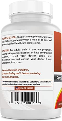 Best Naturals Calcium Magnesium Potassium 120 Tablets Nongmo & Gluten