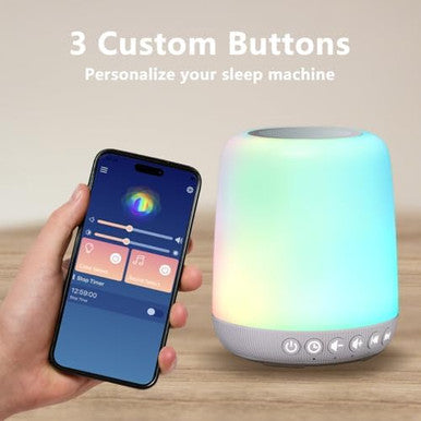 Easysleep White Noise Machine Baby Sound Machine For Sleeping With 12 Night Light Colors 30 Soothing Sounds 4 Timer Portable Sleep Machine For Kids Baby Adults Smart App Control Touch Control