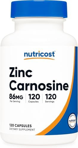 Nutricost Zinc Carnosine 86Mg 120 Capsules Nongmo Gluten Zinc Lcarnosine Supplement