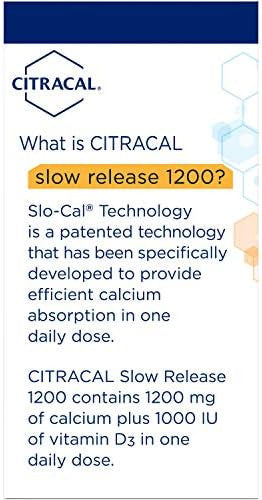 Citracal Calcium + D Slow Release 1200 Tablets 80 Tablets (Pack Of 4)