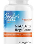 Doctors Best Nac Detox Regulators Supports Cellular Health & Liver Function Nongmo Gluten Soy Vegetarian 60 Veggie Caps