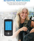 Homchy Tens Unit Muscle Stimulator 24 Modes Dual Channel Tens Ems Machine For Muscle Tension And Back Relief Rechargeable Pulse Massager With Timer 6 Upgraded Pads For Neck Shoulder Leg And Knee