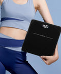 Nutri Fit Digital Bathroom Scale For Body Weight Loss Watchers Electri Scales 50G/0.1Lb Discrepancy Clear Backlit Lcd Display And Step-On Techhology 2 Aaa Batteries Included 330Lb/150Kg Jet Black