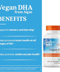 Doctor'S Best Doctors Best Vegan Dha From Algae - Vegan Plant Based Omega 3 Supplement For Women & Men Supports Memory Brain & Cardiovascular Health Non-Gmo Gluten Free Soy Free 60 Veggie Softgels