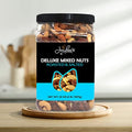 Mixed Nuts Deluxe - Roasted & Salted | 32 oz Reusable Container | Healthy Gourmet Variety Snack Mix with Cashews, Almonds, Brazil Nuts, Pecans, Hazelnuts (No Peanuts) Holiday Gifts | Keto, Vegan Friendly, Healthy Nut Mix | Jaybee's
