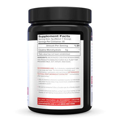 Myogenix Creatine Monohydrate Pure Creatine Powder For Strength & Endurance Supports Atp Production & Muscled Strength No Additives Unflavored (80 Servings)