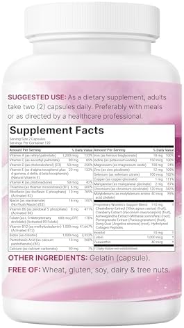 Micro Ingredients Pure Methylated Multivitamin For Women 240 Capsules 32In1 Formula With Vitamin B C D + Iron Methylfolate and More Supports Women S Daily Wellness Filler NonGmo
