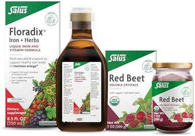 Floradix By Salus Iron & Herbs 8.5 Oz And Salus Red Beet Crystals