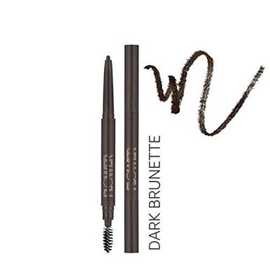 Flower Beauty Draw The Line Eyebrow Pencil Long Lasting Smudge Resistant Natural Result Makeup w/ Vitamin E Dark Brunette