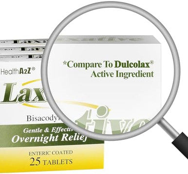 HealthA2Z Laxative Bisacodyl 5mg Gentle and Fast Overnight Relief for Constipation