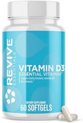Revive Md Vitamin D3 Supplement 5000 Iu - High Potency Cholecalciferol For Immune Support Calcium Absorption Bone & Muscle Health - Non-Gmo Dietary Supplement With No Fillers - 60 Softgels