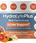 Hydralyte Liver Support + Electrolyte Mix With Milk Thistle Turmeric Ginger Prickly Pear Green Tea Extract Formulated For Rapid Rehydration (Blood Orange Ginger 40 Serve Tub)