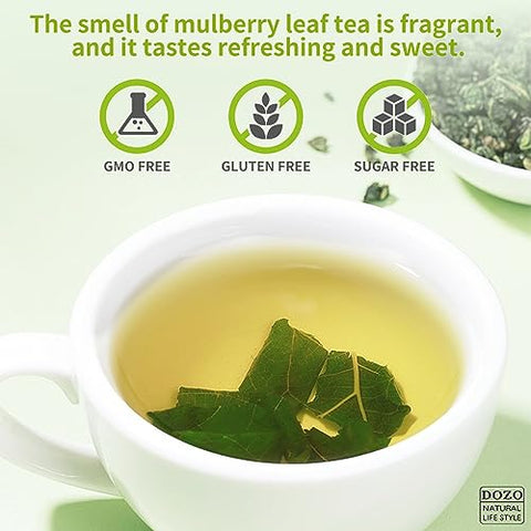 DOZO Natural Mulberry Leaf Tea Mulberry Leaves Tea 14.1oz/400g Sun-Dried Premium Mulberries Loose Leaves Sang Ye Healthy Herbal Tea Sugar Free Caffeine Free No Additives Ã¦Â¡â€˜Ã¥ÂÂ¶Ã¨Å’Â¶ Ã¦Â¡â€˜Ã¨â€˜â€°Ã¨Å’Â¶