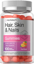 Horbaach Hair Skin and Nails Gummies 100 Count with Biotin Fruit Flavored Vitamins NonGMO Gluten Free Supplement