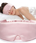 Litbear Silk Sleep Mask For Women Adjustable 100% Mulberry Silk Sleeping Eye Mask For Side Sleeper Total Blackout Eye Cover For All Night Sleep Travel Office Or Napping (Pink)