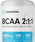 Bucked Up Bcaa 2:1:1 Capsules Branched Chain Amino Acids Supplement 1000Mg Per Serving Gluten Non Gmo Third Party Tested Bcaa Supplement 100 Servings (200 Capsules)