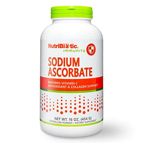 NutriBiotic Sodium Ascorbate Buffered Vitamin C Powder Vegan NonAcidic and Easier on Digestion Than Ascorbic Acid Essential Immune Support and Antioxidant Supplement Gluten and GMO 16 Oz