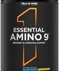 Rule 1 Proteins Essential Amino 9 " Recovery & Hydration Support With 7.5G Of Essential Amino Acids + Electrolytes (30 Servings Blue Razz Lemonade)