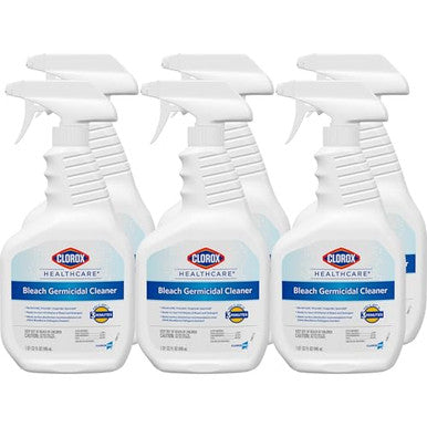 Clorox Healthcare Bleach Germicidal Cleaner Spray 32 Fluid Ounces Pack Of 6 (Package May Vary)