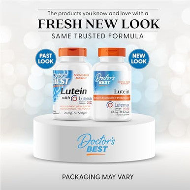 Doctor'S Best Lutein Featuring Lutemax Nongmo Gluten Eye Health 20 Mg 60 Softgels