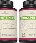 Sunergetic Premium Serrapeptase Enzyme Supplement " Helps Support Sinus Health " Powerful Serrapeptase Enzymes Formula " 40000 Su Per Capsule 90 Enteric Coated Serrapeptase Capsules