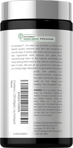Horbaach Cranberry Pills For Women And Men 200 Softgels