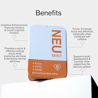 Nootropic Energy & Focus Mints ÃƒÂ¢Ã¢â€šÂ¬Ã¢â‚¬Å“ 60 Pieces- Alpha Gpc, Caffeine, L-Theanine, Vitamin B6 ÃƒÂ¢Ã¢â€šÂ¬Ã¢â‚¬Å“ Boosts Energy & Enhances Focus ÃƒÂ¢Ã¢â€šÂ¬Ã¢â‚¬Å“ Made In Canada