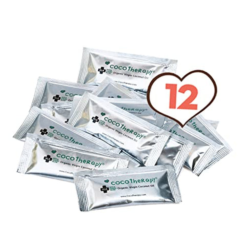 CocoTherapy Organic Virgin Coconut Oil Portable Packets for Pets, 12 x 10 ml packets