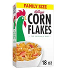 Kellogg's Corn Flakes Breakfast Cereal, Kids Cereal, Family Breakfast, Family Size, Original, 18oz Box (1 Box)
