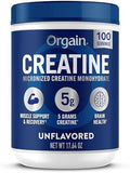 Orgain Creatine Monohydrate Micronized Powder Unflavored Supports Muscle Growth Post Workout Recovery And Brain Health No Artifical Additives Nongmo 100 Servings 17.64 Oz