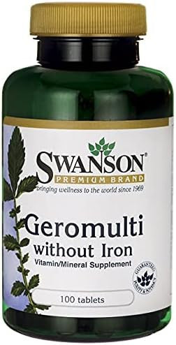 Swanson Geromulti Without Iron (Multivitamin for Seniors) 100 Tabs