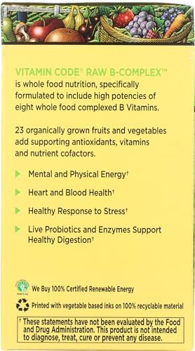 Garden Of Life Vitamin Code Raw Vitamin B Complex Vegetarian Capsules 60 Ct