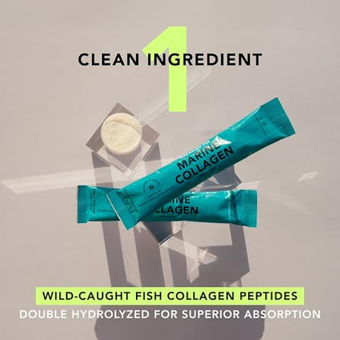 Amandean Marine Collagen Peptides Powder Stick Packs. Wild-Caught Fish. 30 Single Use Individual Packets. Hair Skin & Nails. Non-Gmo Zero Carbs Unflavored High Bioavailability