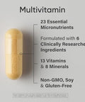 Sports Research Multivitamin Advanced Formula - 23 Essential Vitamins & Minerals With Coq10 & Iodine - Daily Nutrient Support - Non-Gmo Tested & Gluten-Free 60 Veggie Capsules