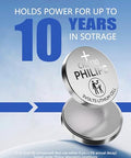 Philips Cr2430 3V Lithium Button Cell Battery 20 Pack 10 Year Shelf Life Stable Discharge Child Resistant Packaging Works With Key Fob & Household Electronics