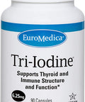 Euromedica Tri-Iodine, 6.25Mg, 90 Capsules - Potassium Iodide, Sodium Iodide & Molecular Iodine - Three Beneficial Forms Of Iodine - Supports Healthy Thyroid & Immune Function - 90 Servings