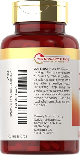 Carlyle Chewable Vitamin D3 180 Chewable 2000 Iu