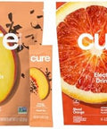 Cure Hydration Plantbased Electrolyte Drink Mix Energy & Dehydration Bundle No Sugar Coconut Water 100Mg Caffeine Nongmo Vegan 14Pack Each: Peach Tea & Blood Orange