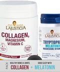 Ana Maria Lajusticia Collagen With Magnesium 350G Strawberry Flavor & Tryptophan With Magnesium Melatonin And Vitamin B6 Skin Joint And Sleep Support Supplement Pack