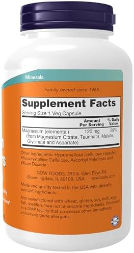 Now Foods Supplements Magnesium Transporters With 5 Forms Of Magnesium For Optimal Bioavailability 180 Veg Capsules
