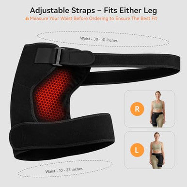 Carecomfi Cordless Heated Massage With 5000Mah Power Bank For Hip/Sciatica Pain Relief Hip Heating Pad Support Brace With Hot Physical Therapy Lower Back/Thigh/Buttock Best For Family