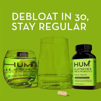 Hum Flatter Me Digestive Enzymes With Probiotics & Prebiotics Fastacting Bloat Relief Digestive Health And Regularity Vegan Formula 60 Servings