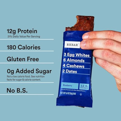 RXBAR Real Food Protein Bar, Assorted Variety Pack, Gluten-Free, 1.83 oz Bars, 24 Count